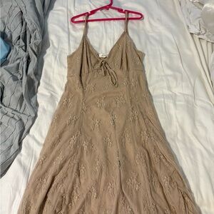 Elegant Tan Lace Dress